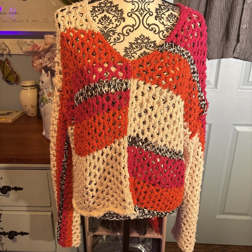 Willow Root NWT Crochet Open Sweater‎ Sz Small. Boho, Witchy.